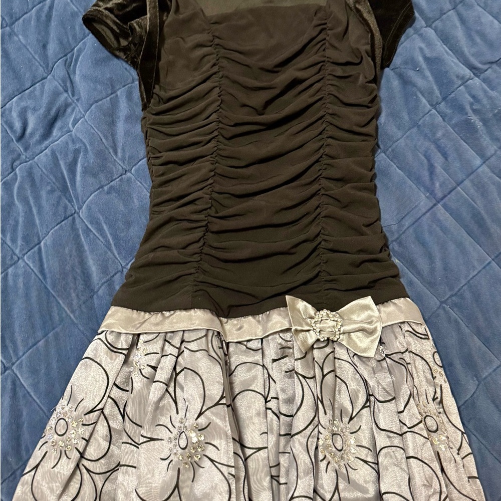 Amy Byer Black and Silver Kids Dress